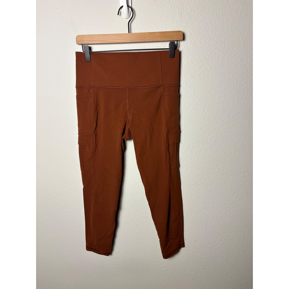 Athleta Salutation Cargo 7/8 Tight Leggings Rust Brown Yoga Pants Medium